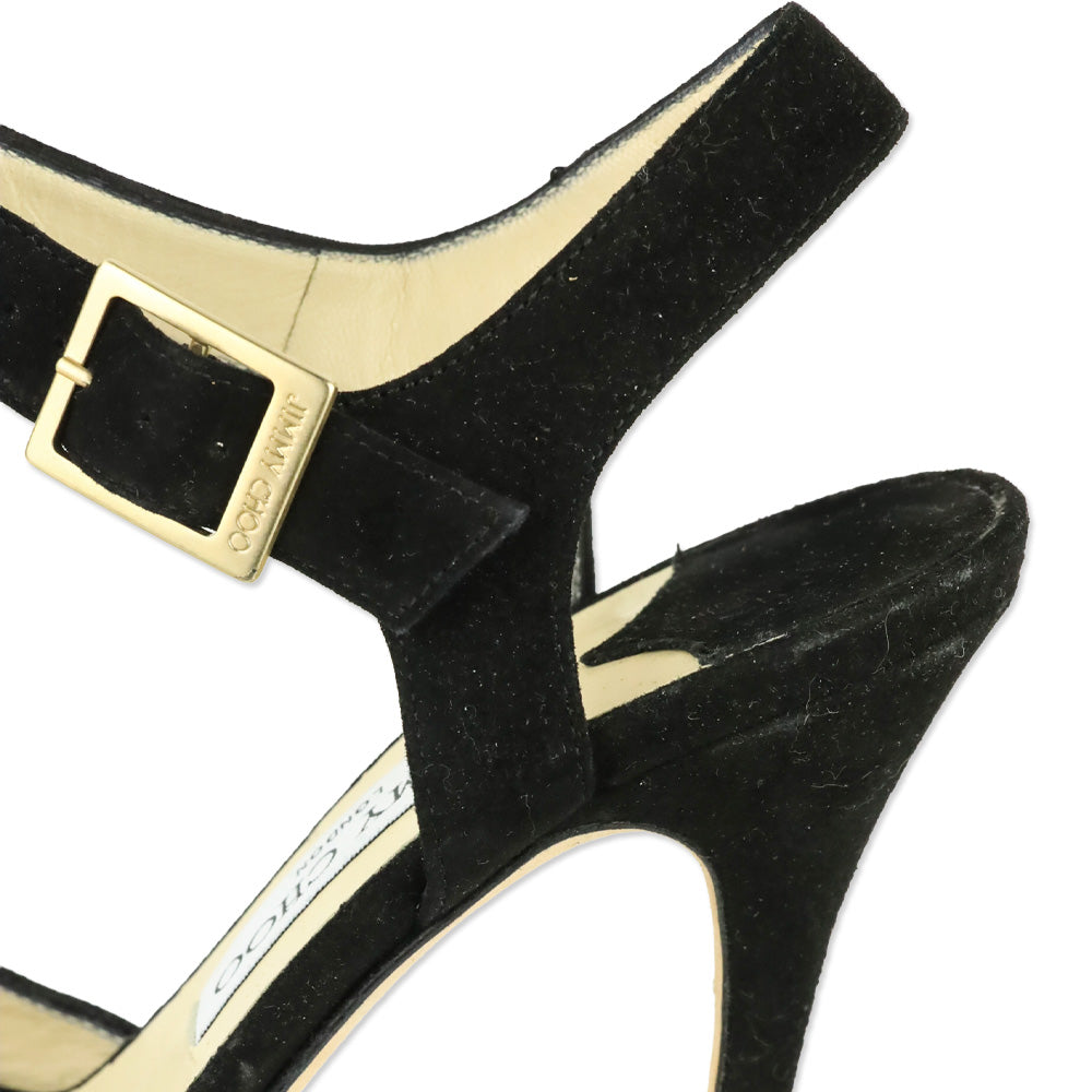 Jimmy Choo Black Suede Linda Platform Sandal