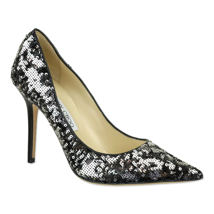 Jimmy Choo Black/Silver Double Faced Sequins Abel Pump