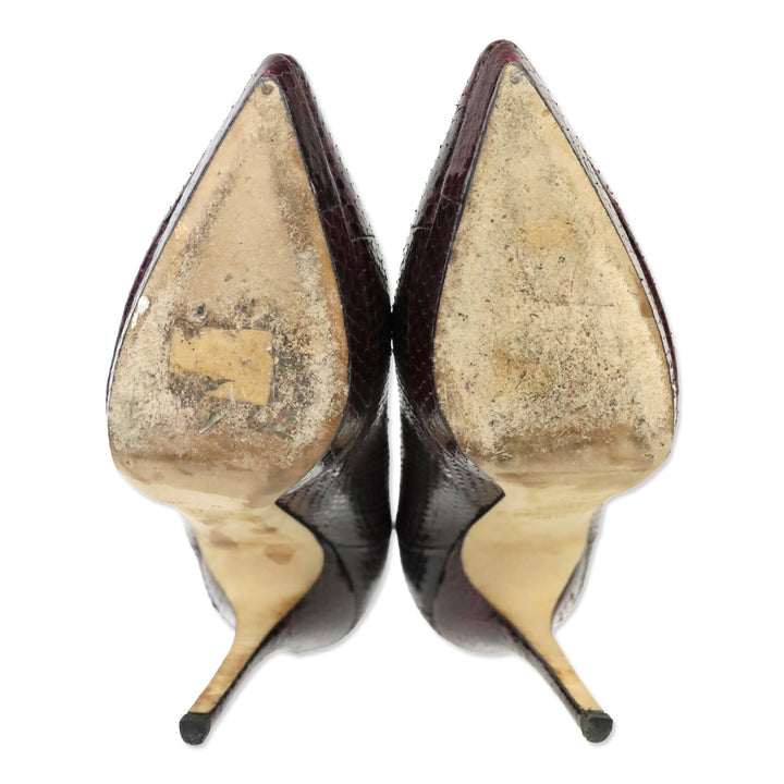 Jimmy Choo Bordeaux Elaphe Snakeskin Platform Pump