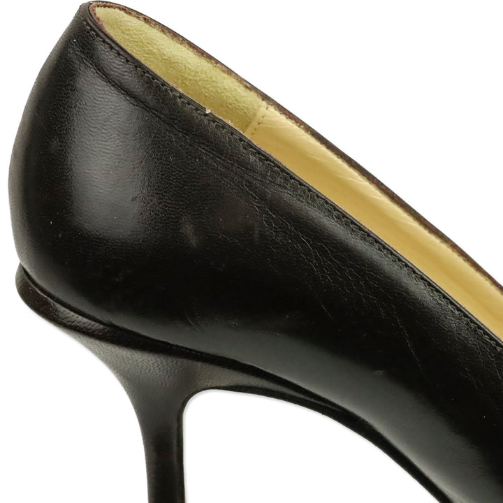 Jimmy Choo Brown Leather & Tan Strap Pump