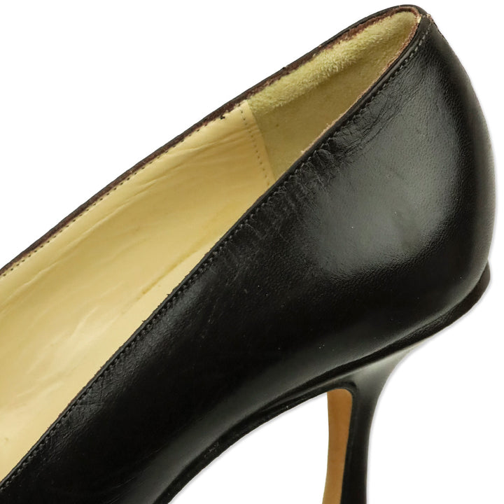 Jimmy Choo Brown Leather & Tan Strap Pump