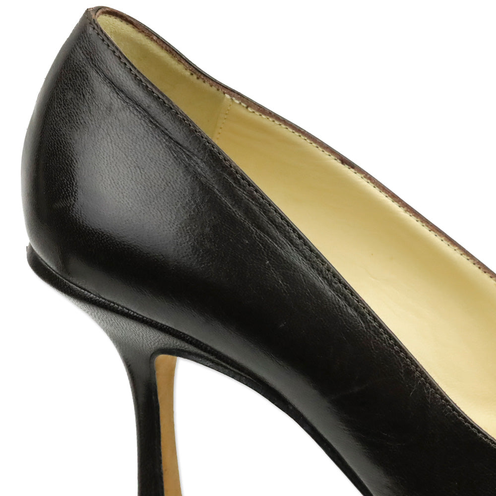Jimmy Choo Brown Leather & Tan Strap Pump
