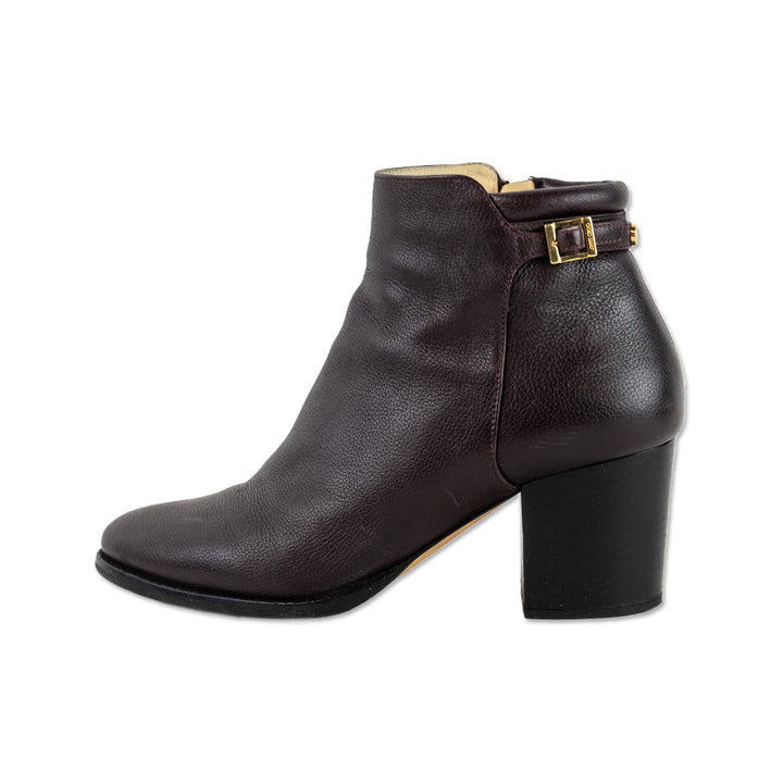 Jimmy Choo Burgundy Leather Ankle Boots