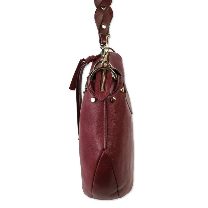 Jimmy Choo Burgundy Leather Large Artie Crossbody Bag