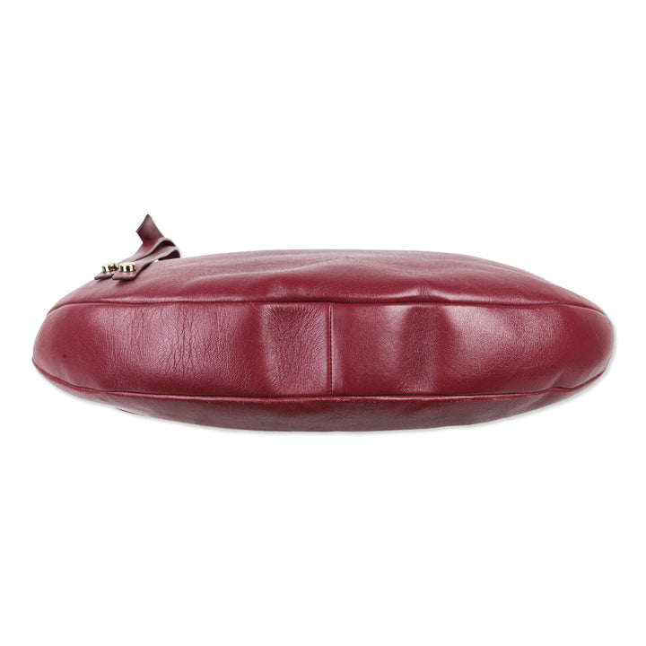 Jimmy Choo Burgundy Leather Large Artie Crossbody Bag