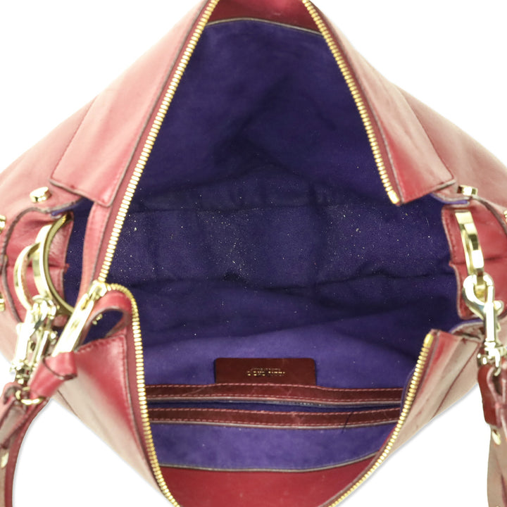 Jimmy Choo Burgundy Leather Large Artie Crossbody Bag