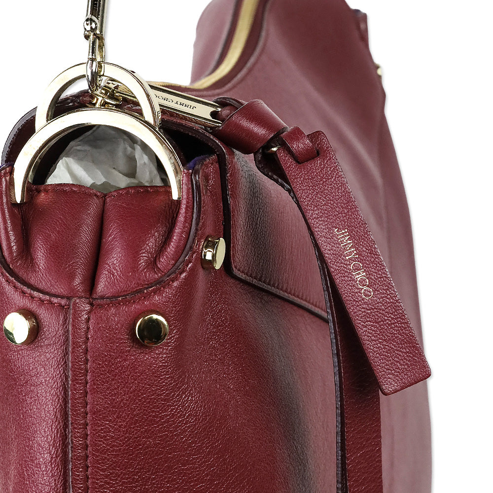 Jimmy Choo Burgundy Leather Large Artie Crossbody Bag