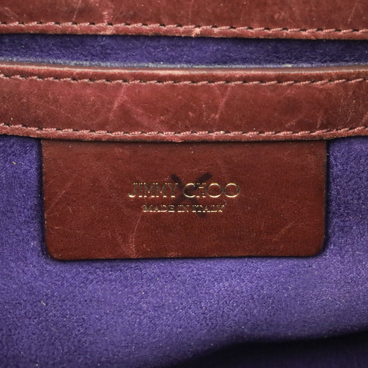 Jimmy Choo Burgundy Leather Large Artie Crossbody Bag