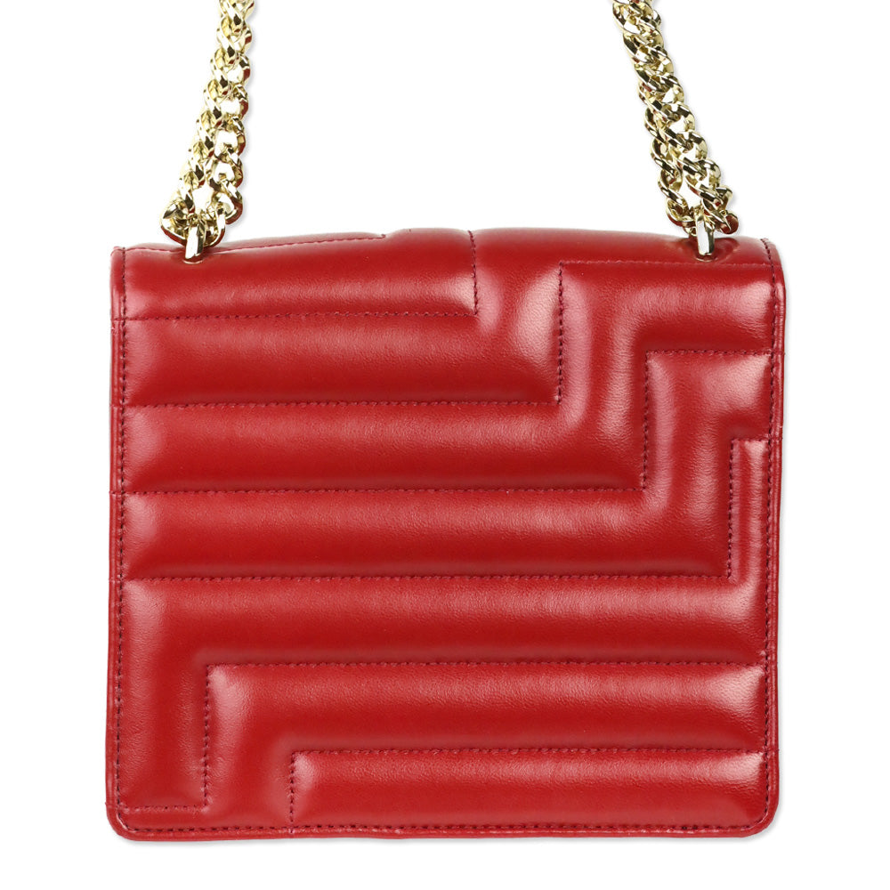 Jimmy Choo Cranberry Quilted Nappa Leather Light Gold Varenne Avenue Quad Shoulder Bag
