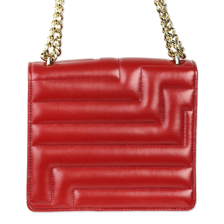 Jimmy Choo Cranberry Quilted Nappa Leather Light Gold Varenne Avenue Quad Shoulder Bag