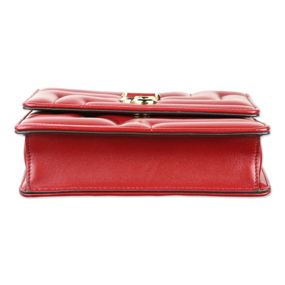 Jimmy Choo Cranberry Quilted Nappa Leather Light Gold Varenne Avenue Quad Shoulder Bag