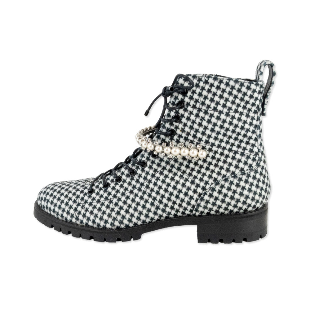 Jimmy Choo Cruz Crystal Embellished Star Printed Combat Boots