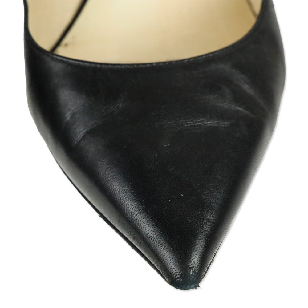 Jimmy Choo Driss Black Leather/Patent/Suede Strappy Sandal