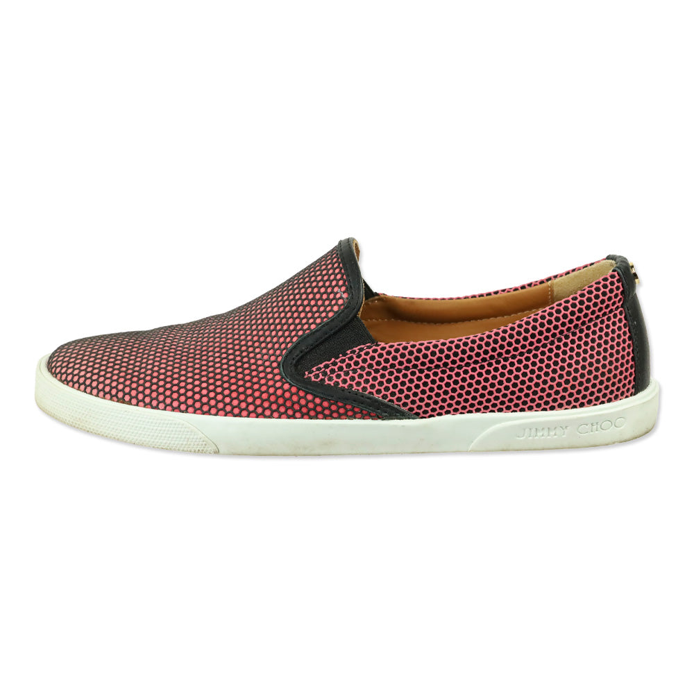 Jimmy Choo Geranium Black Demi Honeycomb Slip-On Sneakers