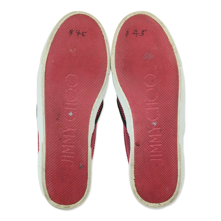 Jimmy Choo Geranium Black Demi Honeycomb Slip-On Sneakers