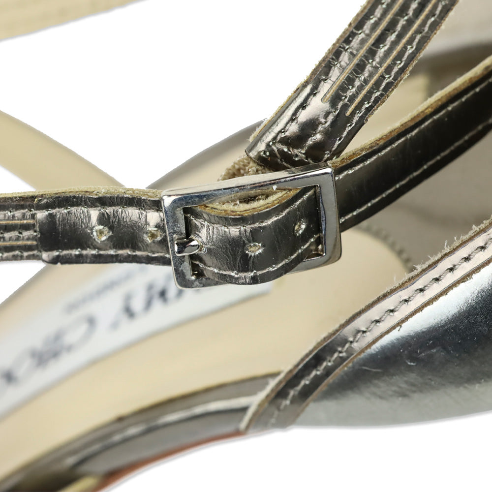 Jimmy Choo Gold Metallic Leather Ankle Strappy Sandal