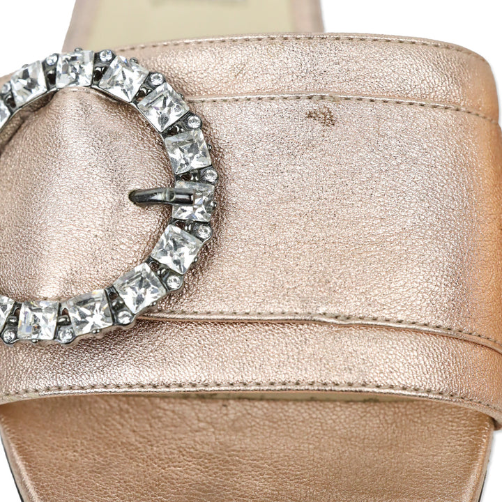 Jimmy Choo Granger 35 Metallic Rose Gold Leather Sandals
