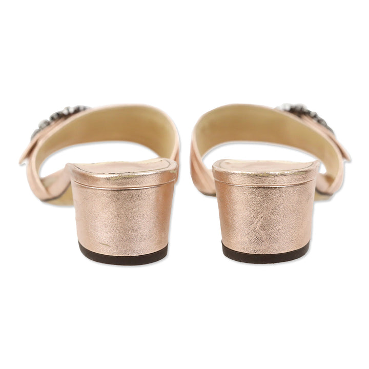 Jimmy Choo Granger 35 Metallic Rose Gold Leather Sandals