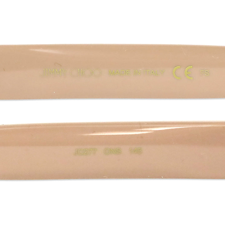 Jimmy Choo Havana Nude Glitter Acetate Square Eyeglasses