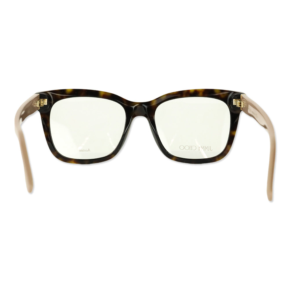 Jimmy Choo Havana Nude Glitter Acetate Square Eyeglasses