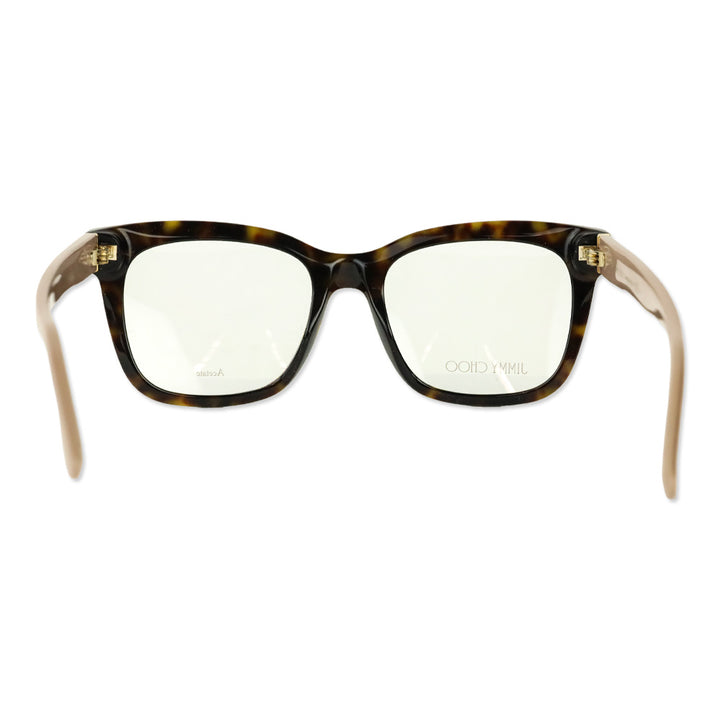 Jimmy Choo Havana Nude Glitter Acetate Square Eyeglasses