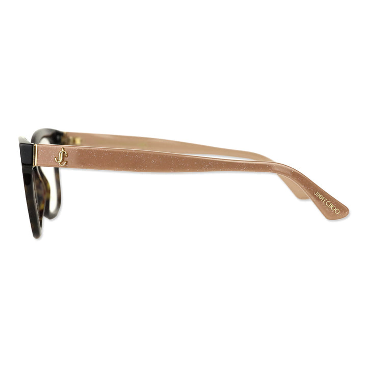 Jimmy Choo Havana Nude Glitter Acetate Square Eyeglasses