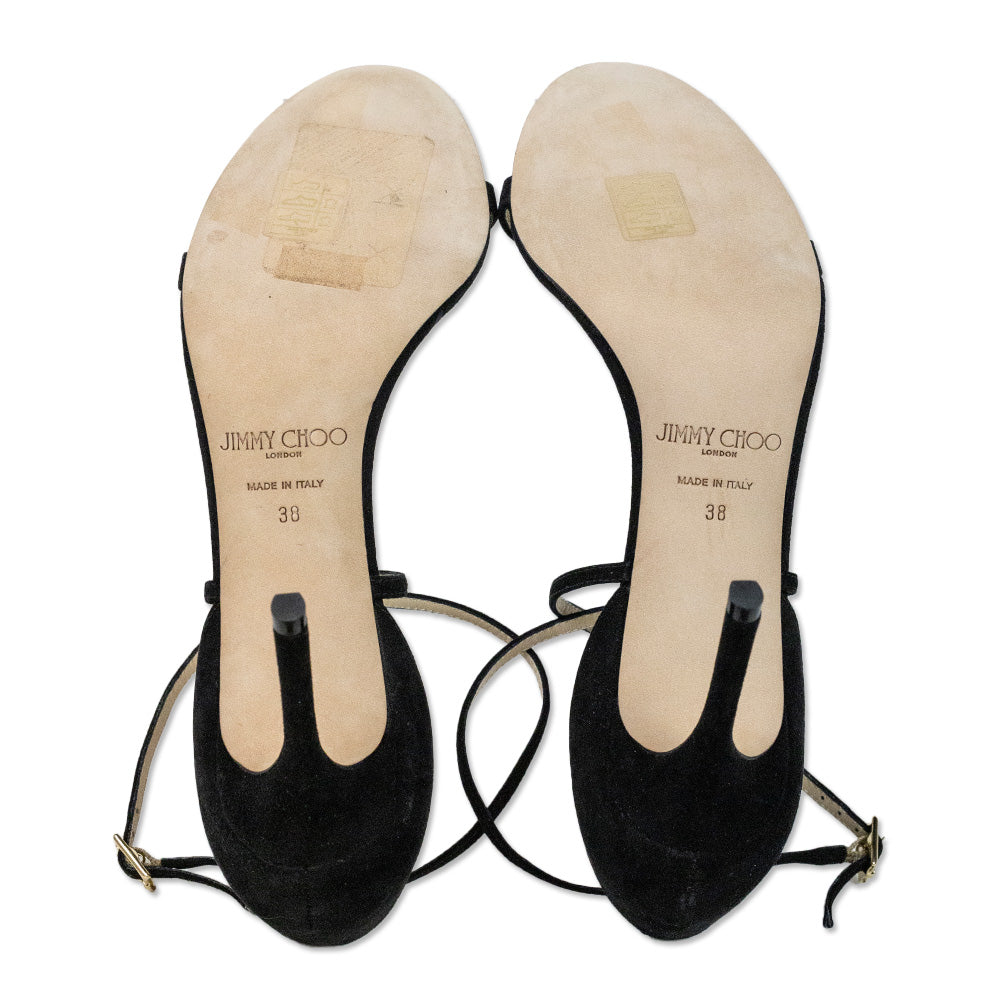 Jimmy Choo Hesper 85 Black Suede Sandal