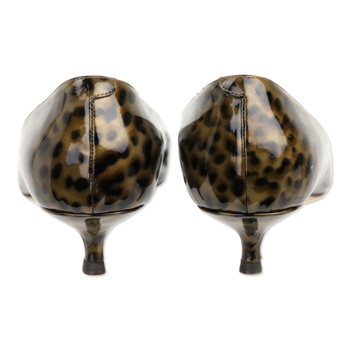 Jimmy Choo Leopard Print Patent Leather Kitten Pump