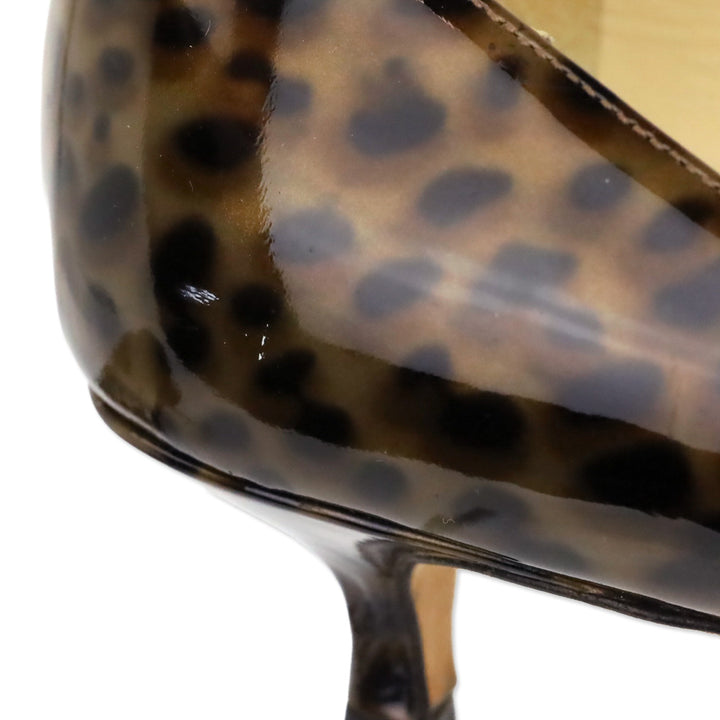 Jimmy Choo Leopard Print Patent Leather Kitten Pump