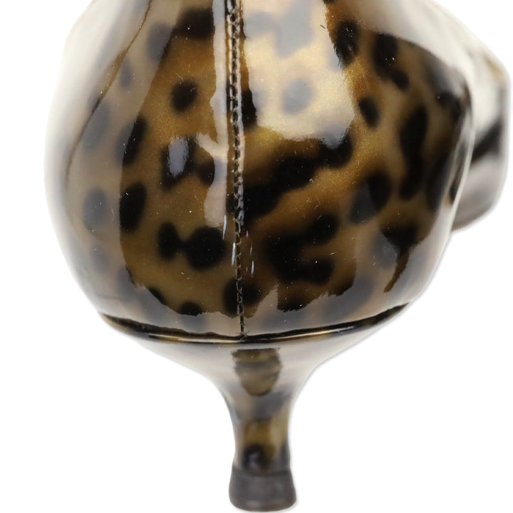 Jimmy Choo Leopard Print Patent Leather Kitten Pump