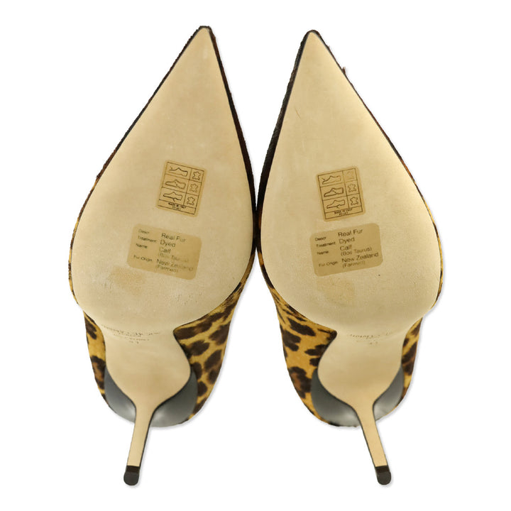 Jimmy Choo Love 85 Natural Mix Degrade Leopard Print Pony Pointed Pumps