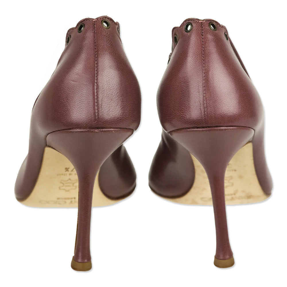 Jimmy Choo Mauve Leather Victorian Lace-Up Pump