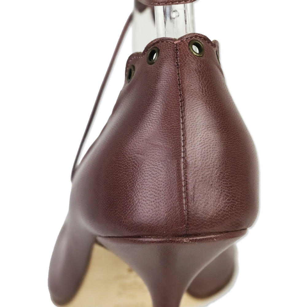 Jimmy Choo Mauve Leather Victorian Lace-Up Pump