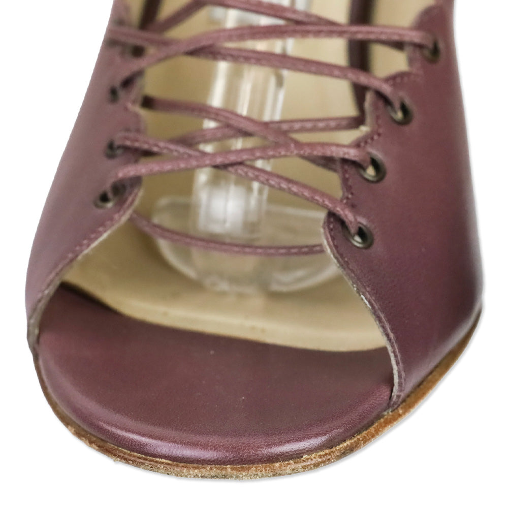 Jimmy Choo Mauve Leather Victorian Lace-Up Pump