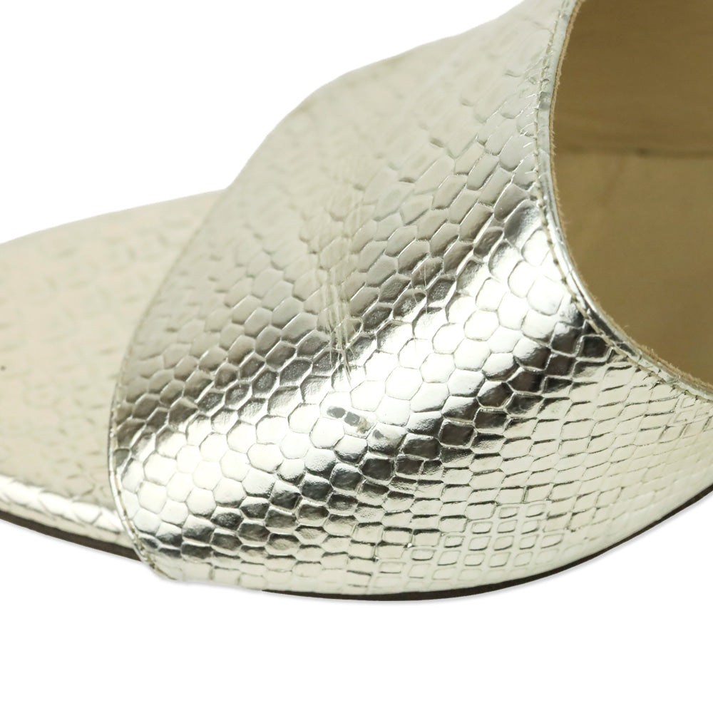 Jimmy Choo Metallic Gold Lizard Embossed Minea 45 Sandals