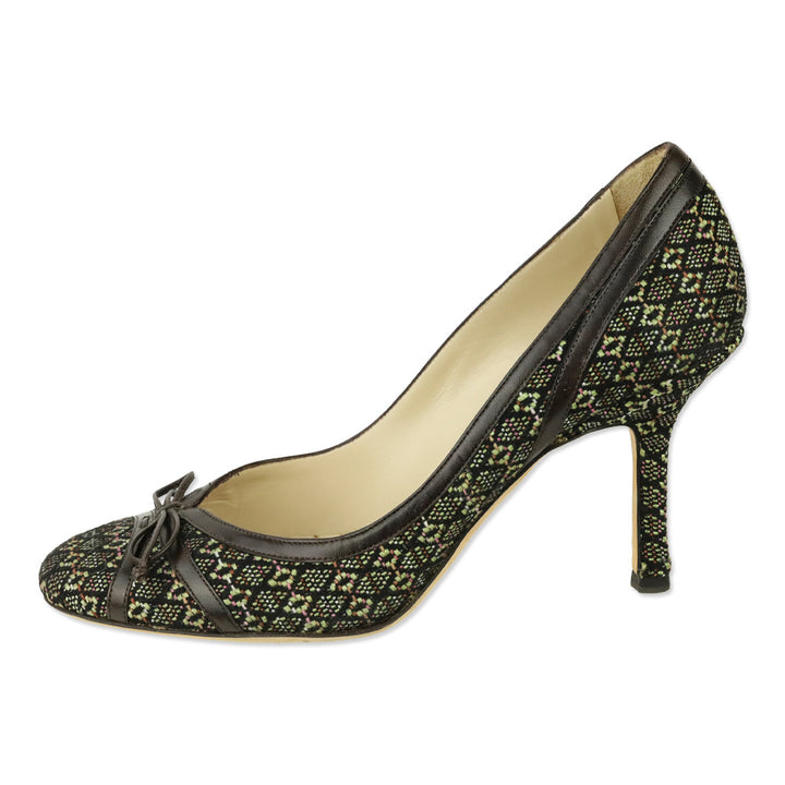 Jimmy Choo Multicolor Diamond Embroidered Bow Pump