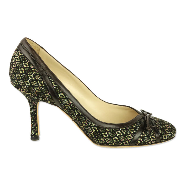 Jimmy Choo Multicolor Diamond Embroidered Bow Pump
