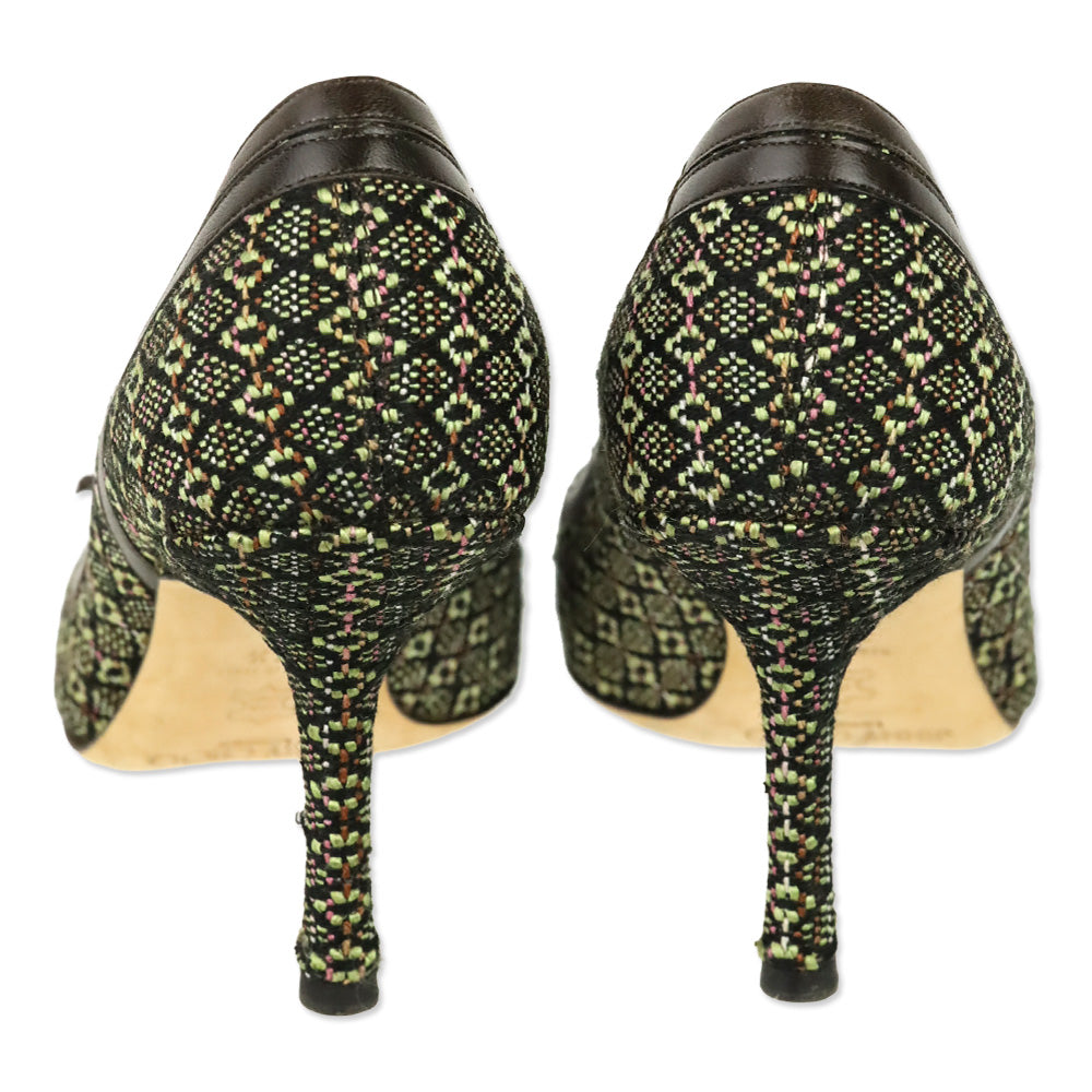 Jimmy Choo Multicolor Diamond Embroidered Bow Pump