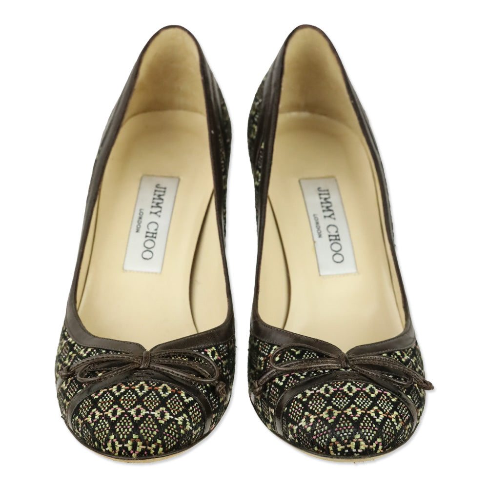 Jimmy Choo Multicolor Diamond Embroidered Bow Pump