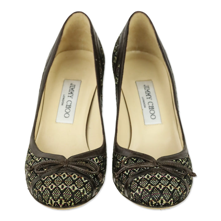 Jimmy Choo Multicolor Diamond Embroidered Bow Pump