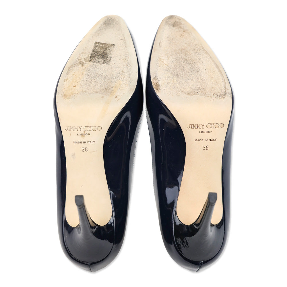 Jimmy Choo Navy Patent Leather Pump