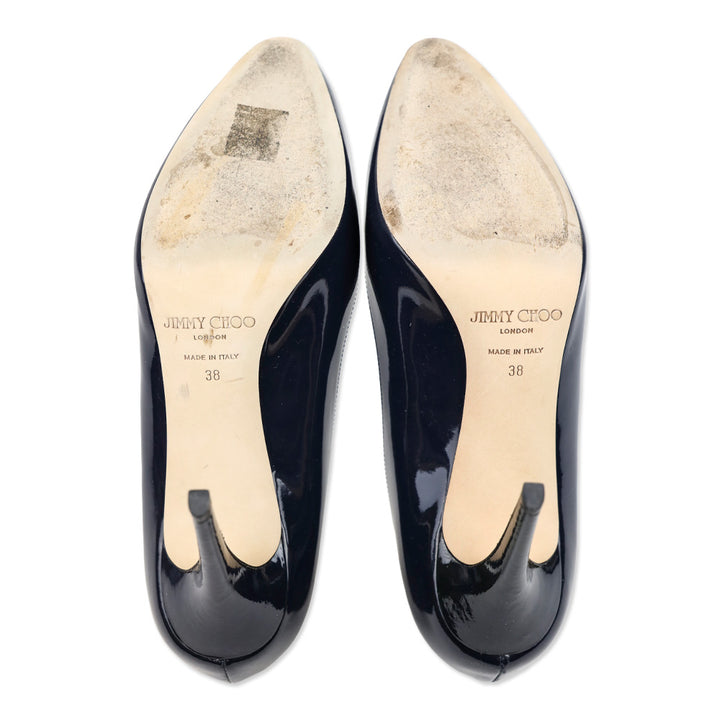Jimmy Choo Navy Patent Leather Pump