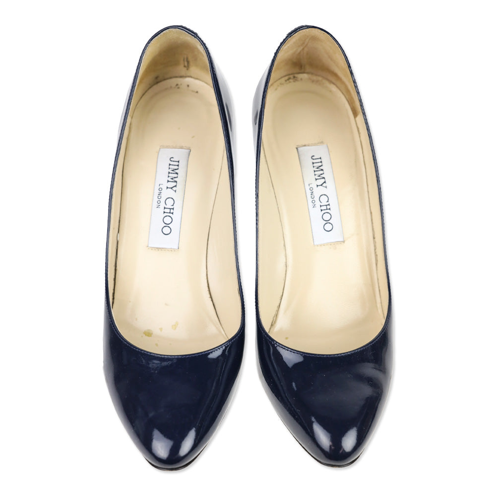 Jimmy Choo Navy Patent Leather Pump