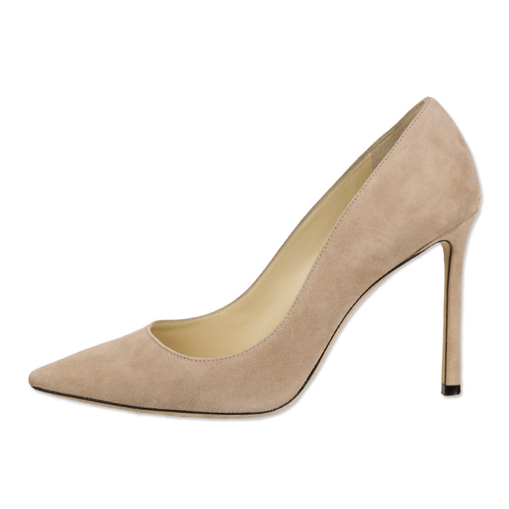 Jimmy Choo Nude Suede Pointed Toe Pumps