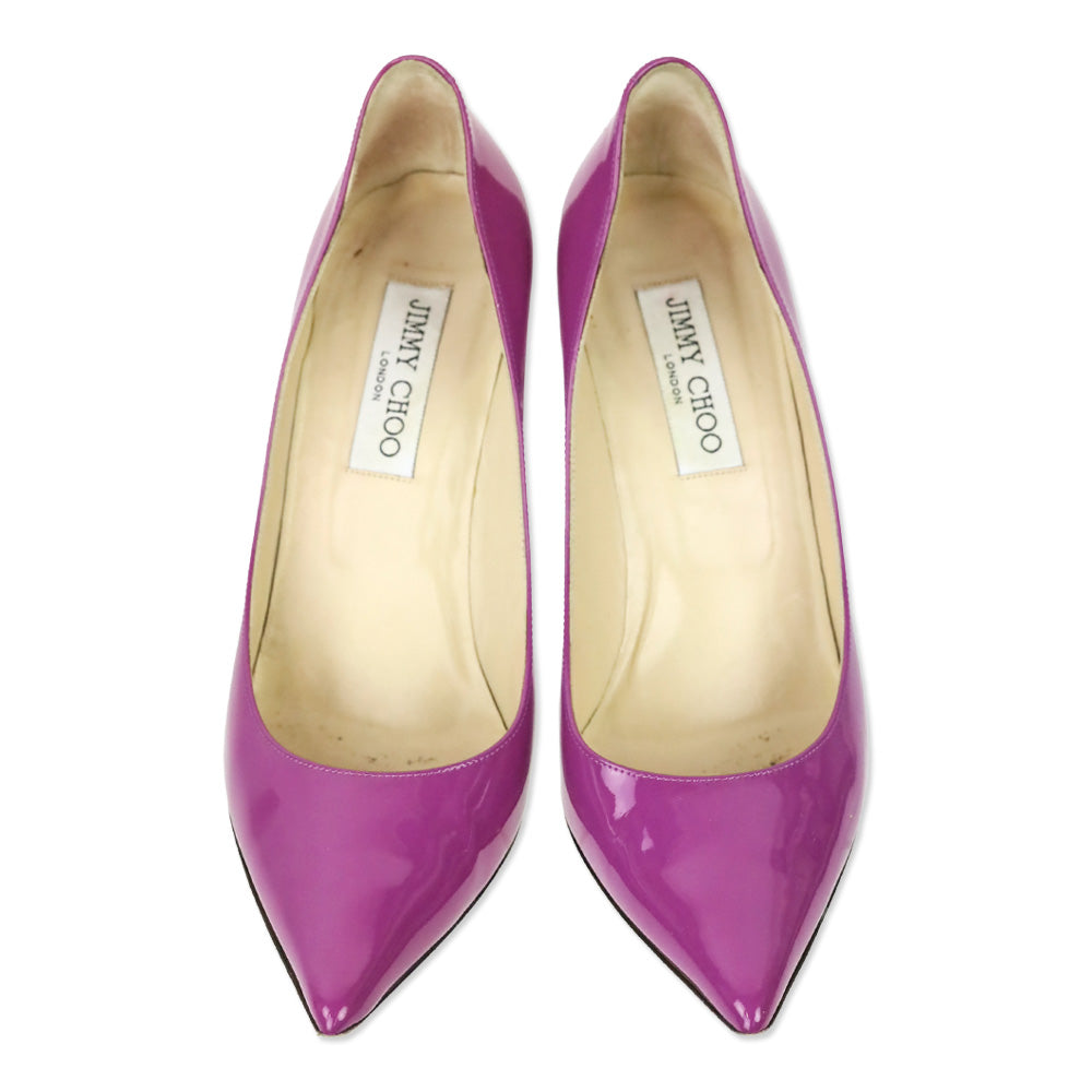 Jimmy Choo Orchid Patent Leather Agnes Pump 85MM