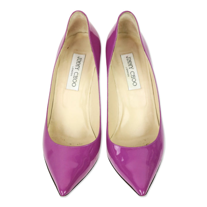 Jimmy Choo Orchid Patent Leather Agnes Pump 85MM