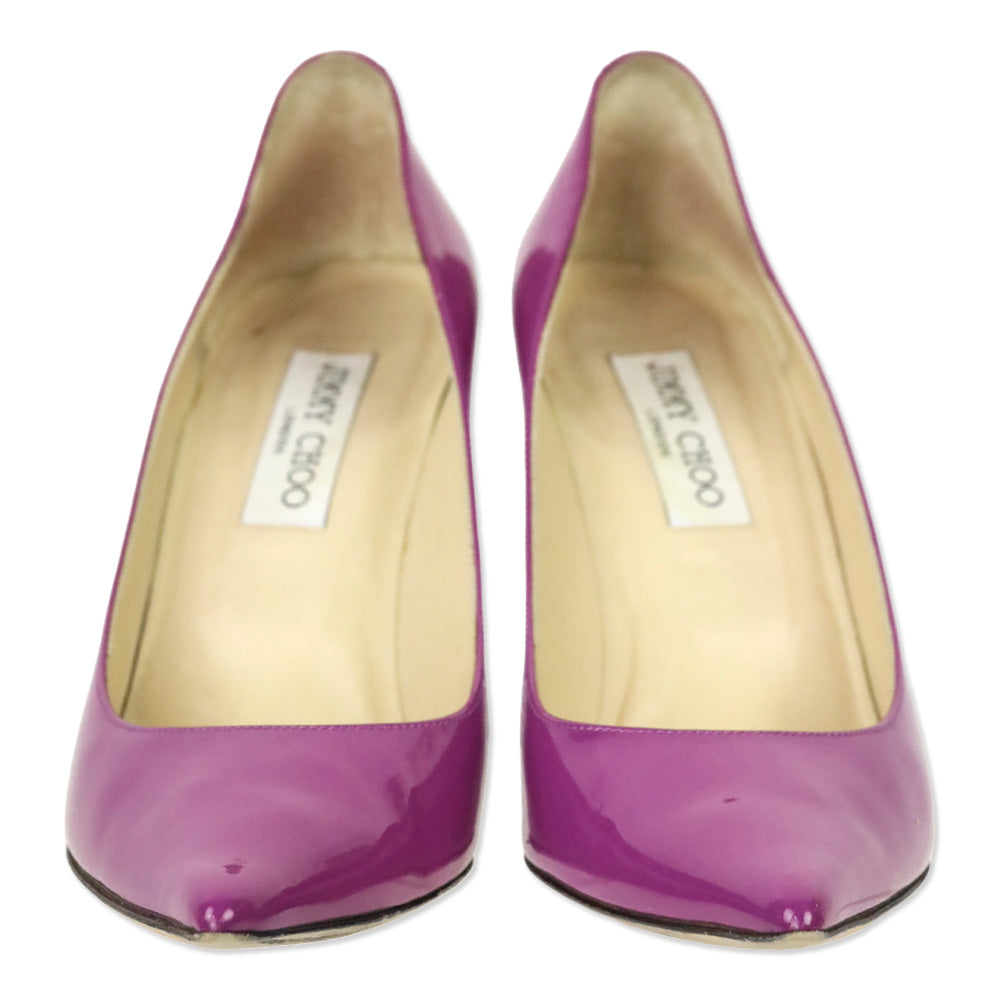 Jimmy Choo Orchid Patent Leather Agnes Pump 85MM