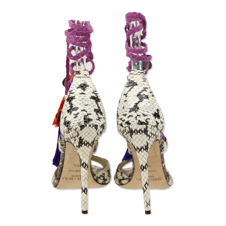 Jimmy Choo Python Dream Rope-Tie Elaphe Sandal