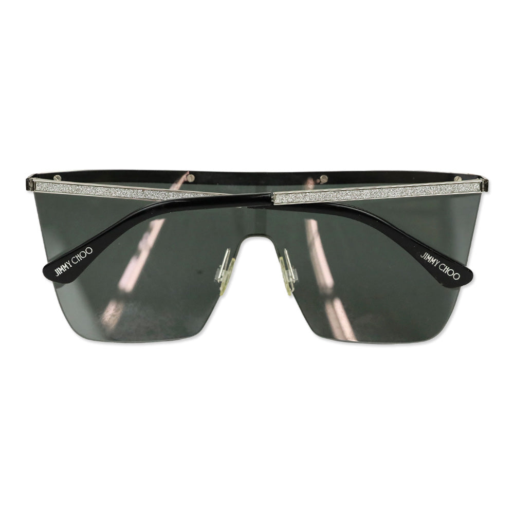 Jimmy Choo Silver/Black Leah Mask Sunglasses