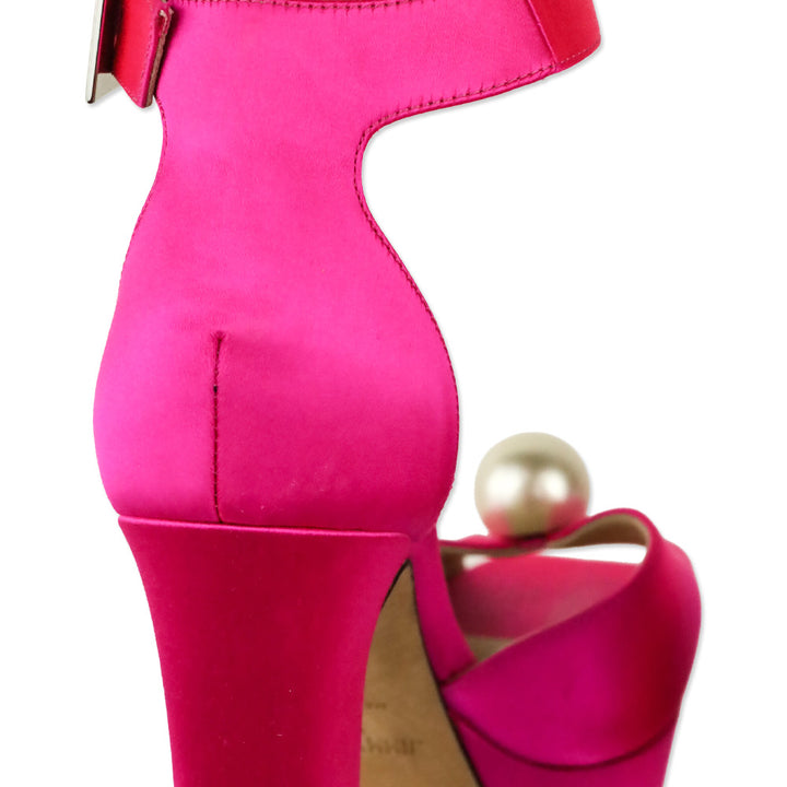 Jimmy Choo Socorie 120 Pink Fuchsia Satin Platform Sandals